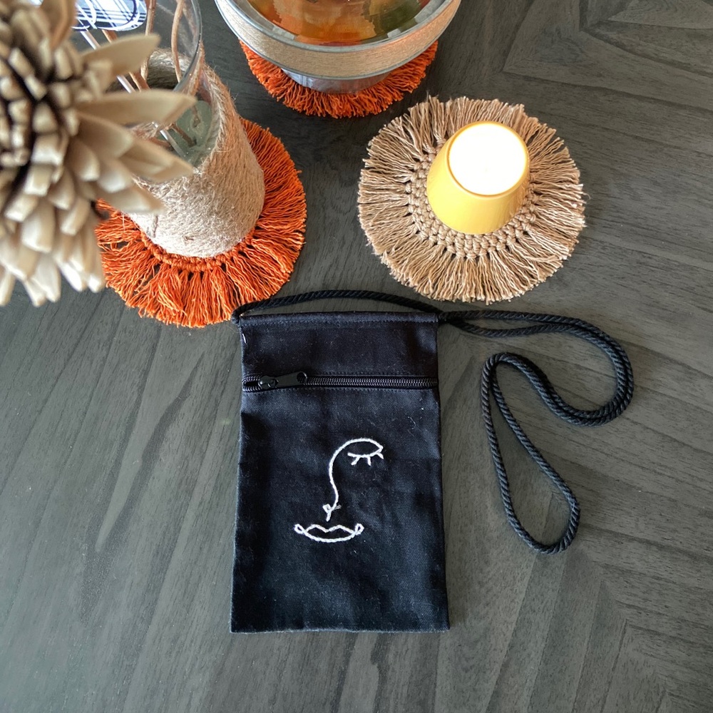 Handmade embroidered crossbody bag